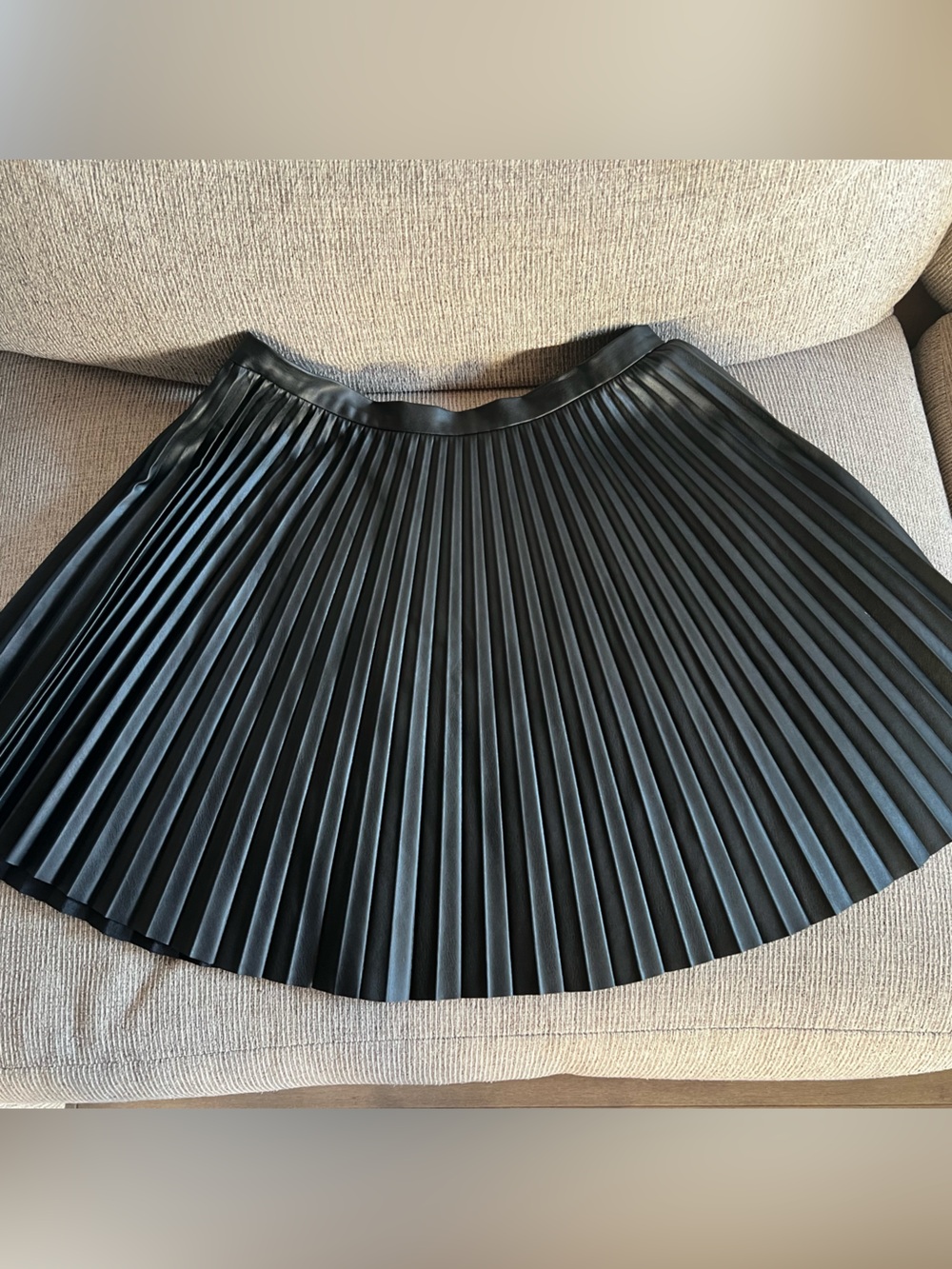 French Connection Black Pleated Circle Skirt